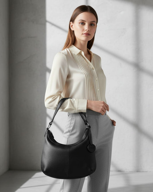 Bubble Leather Bag – Women’s Genuine Leather Tote with RFID